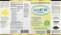 Label for LactoBif 65 Probiotics 65 Billion CFU