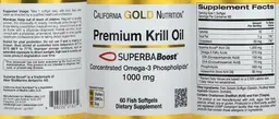 Label for Premium Krill Oil 1000 mg
