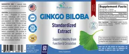 Label for Ginkgo biloba Standardized Extract