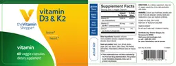Label for Vitamin D3 & K2