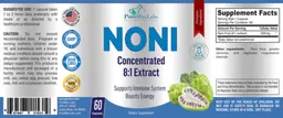 Label for Noni Concentrated 8:1 Extract