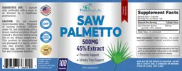Label for Saw Palmetto 45% Extract 500 mg