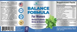 Label for Balance Formula for Women