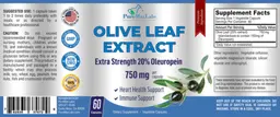 Label for Olive Leaf Extract 750 mg
