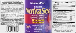 Label for Chewable NutraSec Peppermint