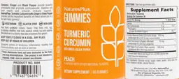 Label for Turmeric Curcumin Gummies Peach