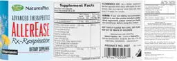 Label for Advanced Therapeutics AllerEase Rx-Respiration