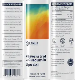 Label for Resveratrol w/ Curcumin Lipo Gel