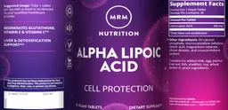 Label for Alpha Lipoic Acid