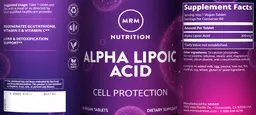 Label for Alpha Lipoic Acid
