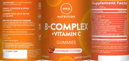 Label for B-Complex + Vitamin C Gummies Strawberry Flavored