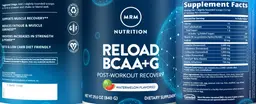 Label for RELOAD BCAA+G Watermelon Flavored