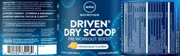 Label for Driven Dry Scoop Orange Blast Flavored