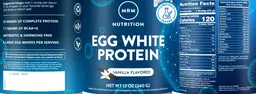 Label for Egg White Protein Vanilla Flavored