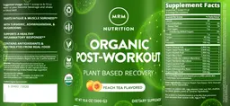 Label for Organic Post-Workout Peach Tea Flavored