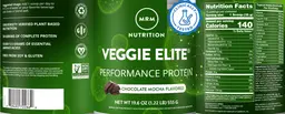Label for Veggie Elite Chocolate Mocha Flavored