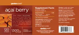 Label for Acai Berry 1500 mg