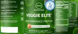 Label for Veggie Elite Salted Caramel Flavored