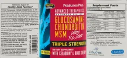 Label for Advanced Therapeutics Glucosamine Chondroitin MSM Ultra Rx-Joint Triple Strength