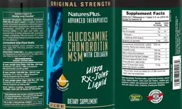 Label for Glucosamine Chondroitin MSM with Collagen Ultra Rx-Joint Liquid Honey Lemon Flavor