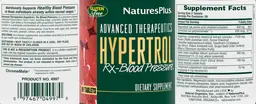 Label for Advanced Therapeutics Hypertrol Rx-Blood Pressure