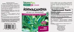 Label for Ashwagandha 450 mg