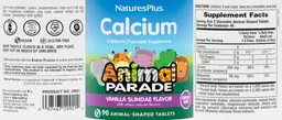 Label for Calcium Vanilla Sundae Flavor