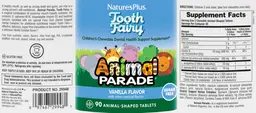 Label for Children's Chewable Tooth Fairy Natural Vanilla Flavor