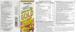 Label for Gold Liquid Delicious Tropical Fruit Flavor