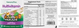 Label for Multivitamin Gold Grape Flavor