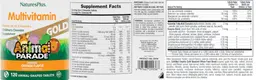 Label for Multivitamin Gold Orange Flavor