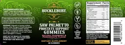 Label for 9-in-1 Saw Palmetto Prostate Support Gummies Natural Raspberry & Pomegranate Flavor