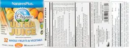 Label for Organic Ultra Juice