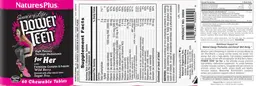 Label for Power Teen for Her Wild Berry