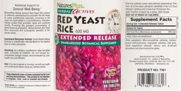 Label for Red Yeast Rice 600 mg Extended Release