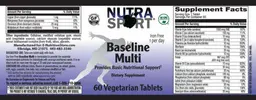 Label for Baseline Multi Iron Free