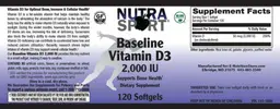 Label for Baseline Vitamin D3 2,000 IU