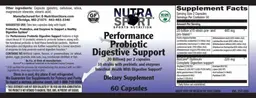 Label for Performance Probiotic Digestive Support