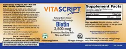 Label for Biotin 2,500 mcg