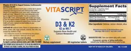 Label for Vitamins D3 & K2
