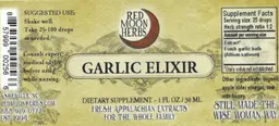 Label for Garlic Elixir