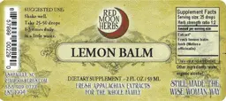 Label for Lemon Balm