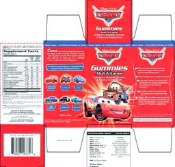 Label for Disney/Pixar Cars Gummies MultiVitamin