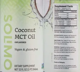 Label for Coconut MCT Oil Unflavored