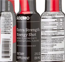 Label for Extra Strength Energy Shot Berry Flavored