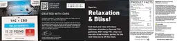 Label for Relax THC + CBD Gummies 10 mg THC 20 mg CBD Strawberry Sunset