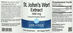 Label for St. John's Wort Extract 300 mg