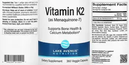 Label for Vitamin K2 (as Menaquinone-7)