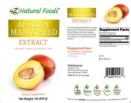 Label for African Mango Seed Extract