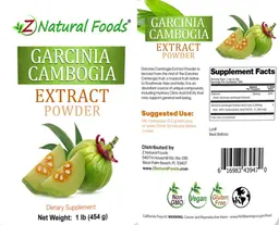 Label for Garcinia Cambogia Extract Powder